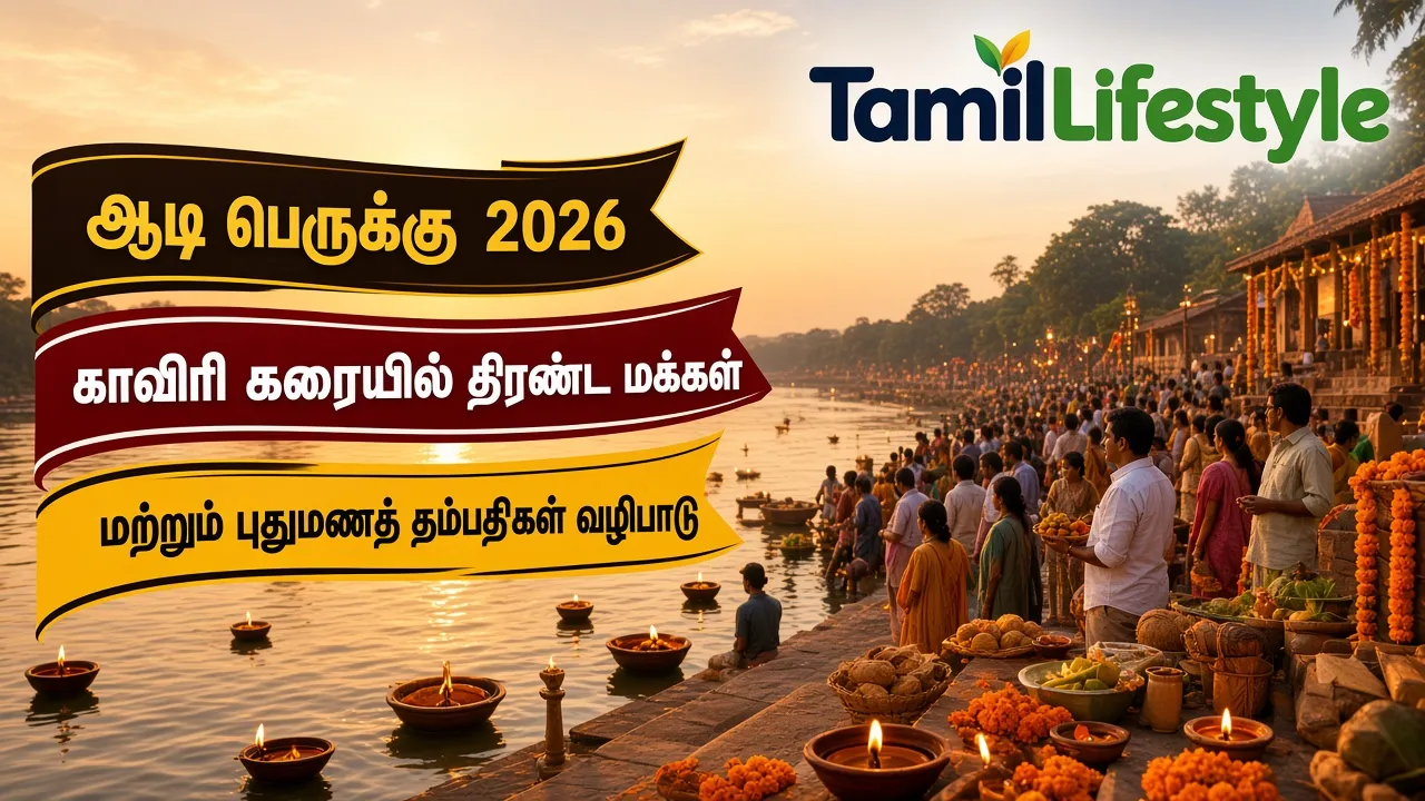 ஆடி பெருக்கு 2026: காவிரி கரையில் திரண்ட மக்கள் மற்றும் புதுமணத் தம்பதிகள் வழிபாடு