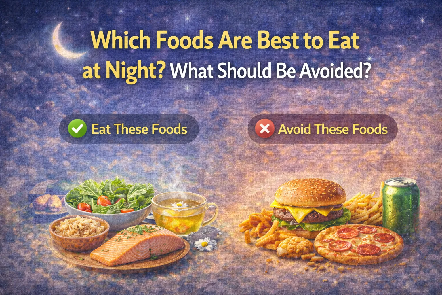 இரவில் எந்த உணவுகள் சாப்பிடலாம்? எதை தவிர்க்க வேண்டும்? ஆரோக்கியமான வாழ்விற்கு சில எளிய வழிகள்!