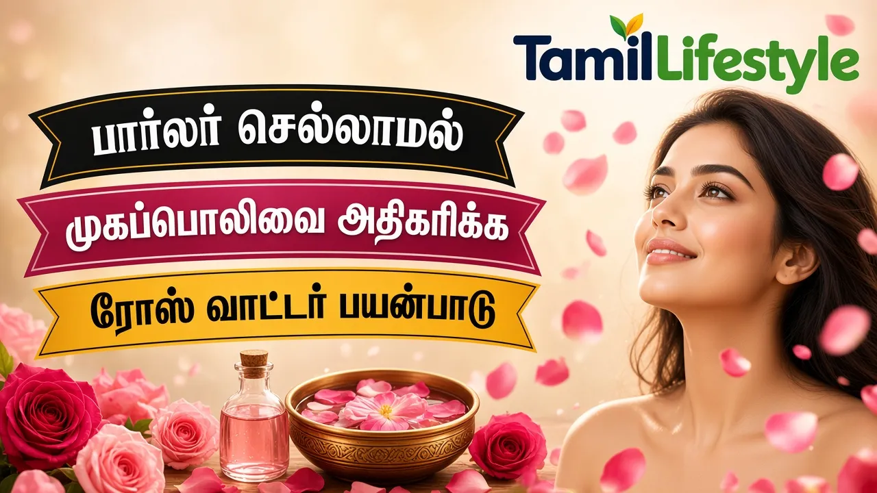 பார்லர் செல்லாமல் முகப்பொலிவை அதிகரிக்க ரோஸ் வாட்டர் பயன்பாடு